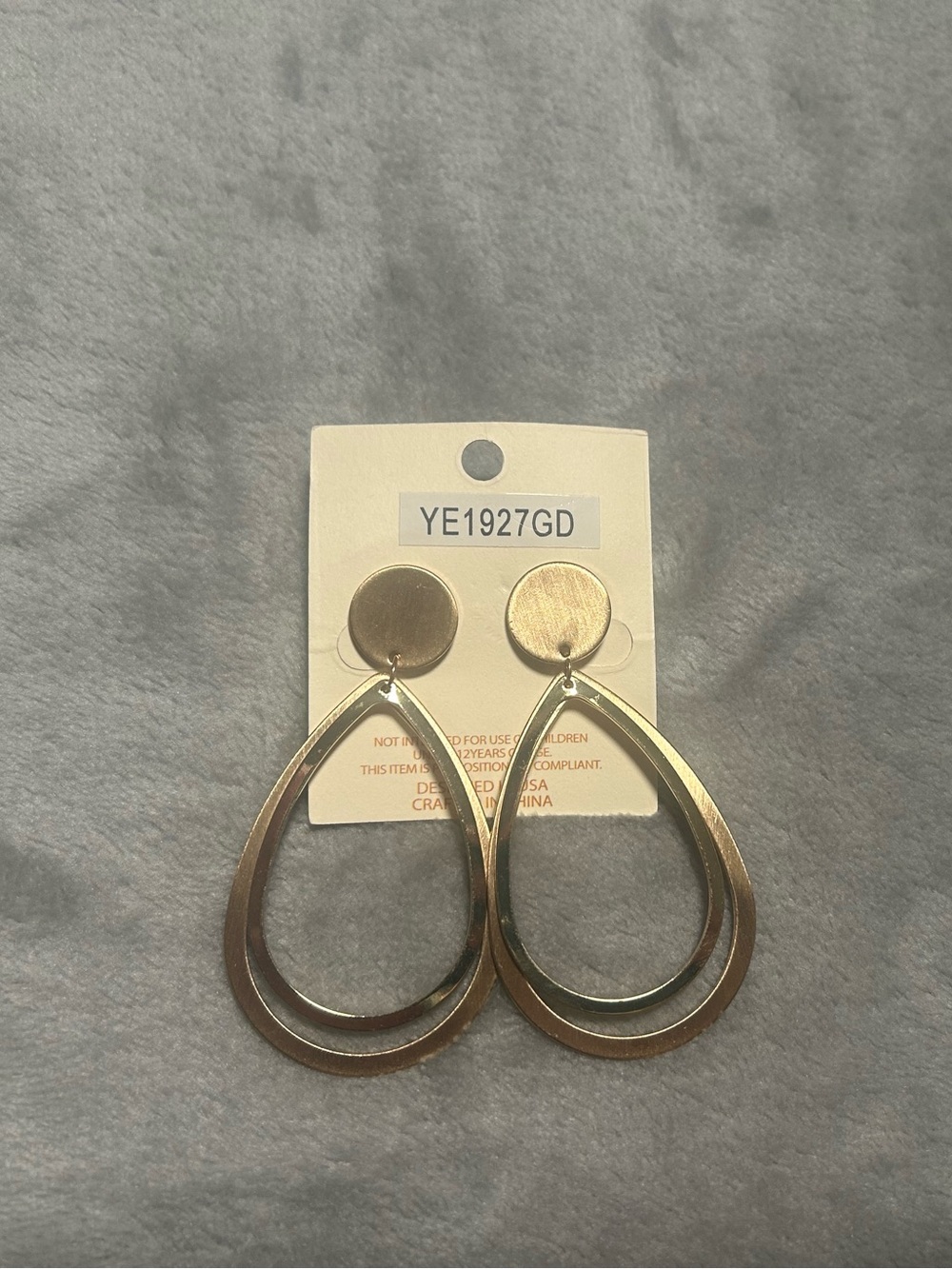 Pomina Lead Compliant Teardrop Gold Tone Earrings